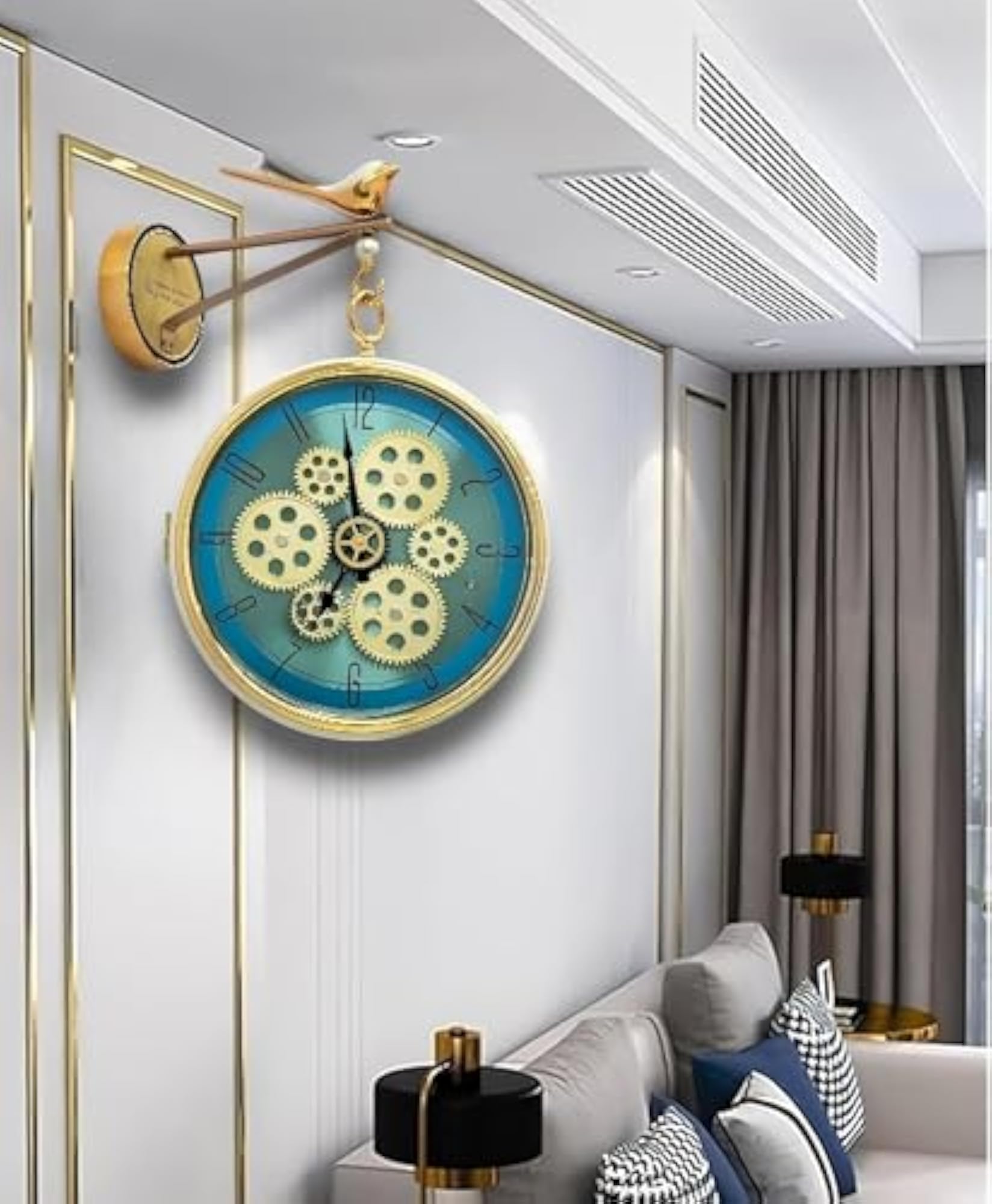 Silent Double Sided Wall Clock, Stylish Design